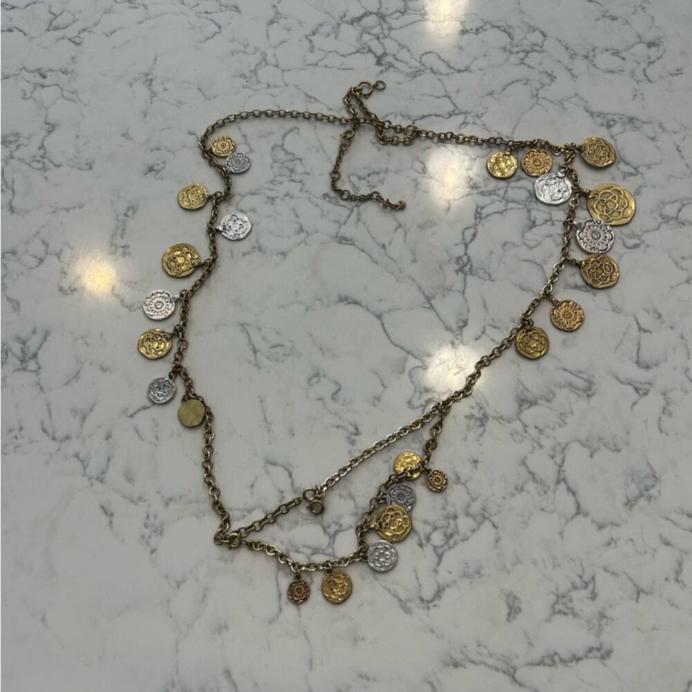 Gold & Silver Toned Coin Necklace Or Belly Chain